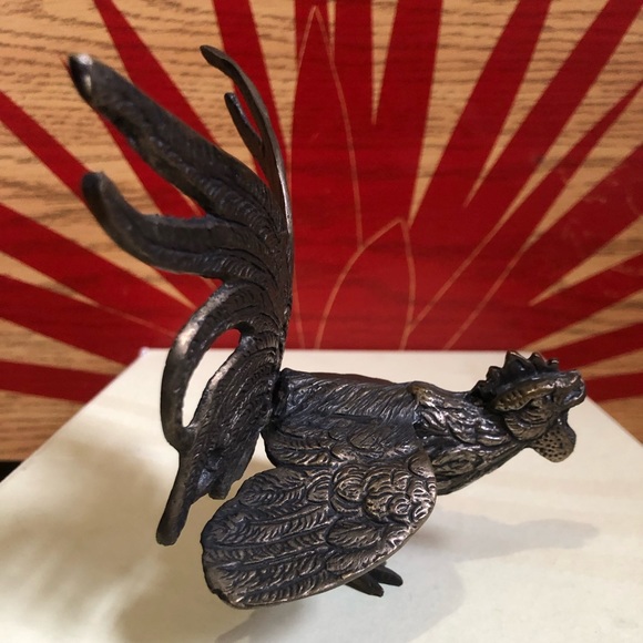 Vintage Bronze Metal Rooster - Picture 6 of 8